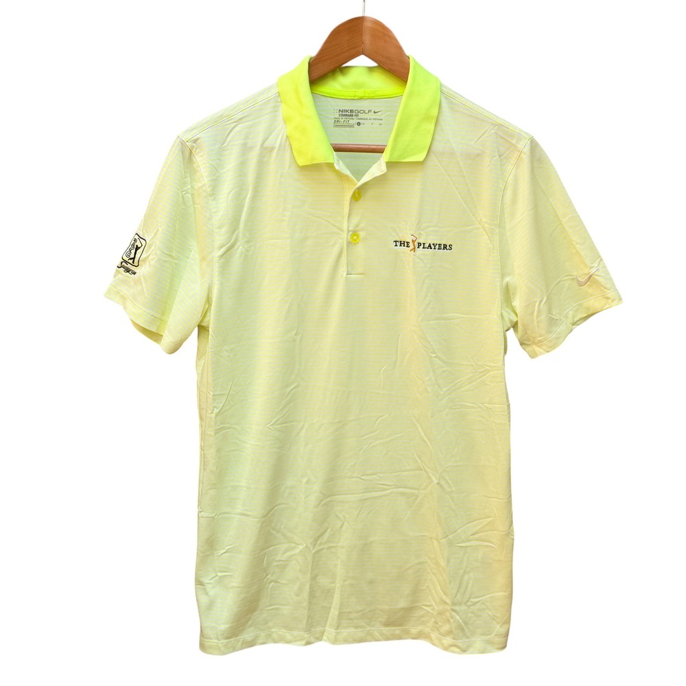 Nike Golf Polo Shirt Mens Small Neon Yellow The Players TPC Sawgrass Dri-FIT